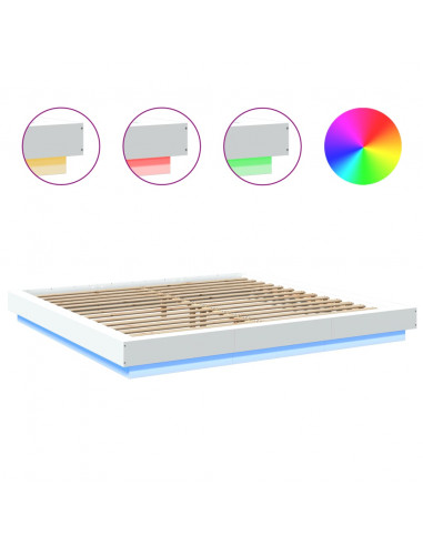 Giroletto con Luci LED Bianco 200x200 cm in Legno Multistrato