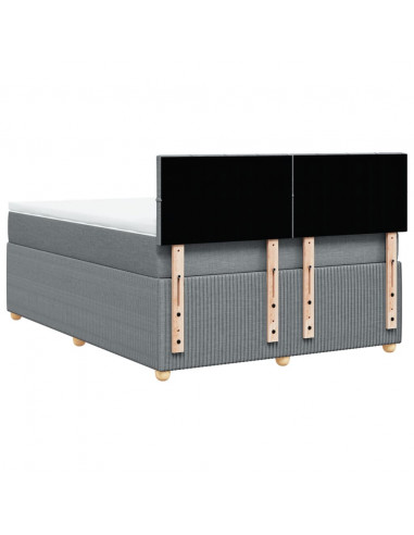 Giroletto a Molle con Materasso Grigio Chiaro 140x190cm Tessuto