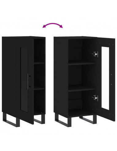 Credenza Nero 34,5x34x90 cm in Legno Multistrato