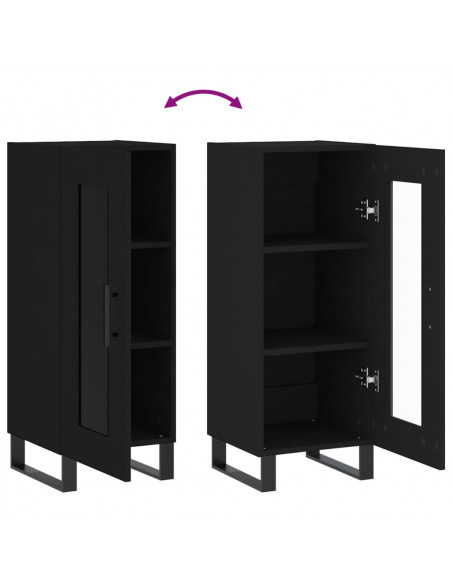 Credenza Nero 34,5x34x90 cm in Legno Multistrato