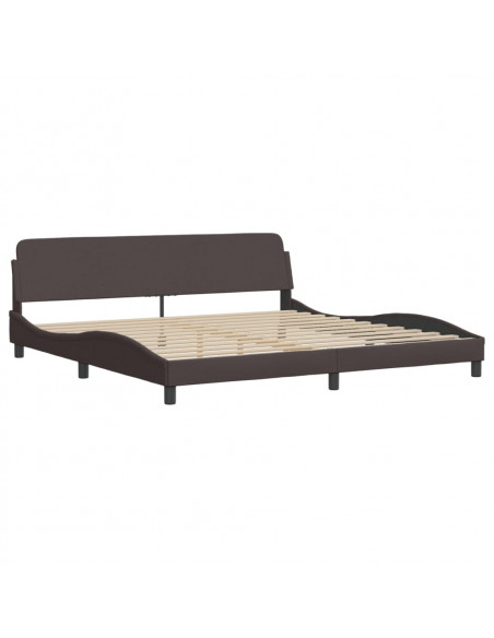 Giroletto con Testiera Marrone Scuro 200x200 cm in Tessuto