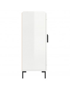 Credenza 69,5x34x90 cm in Legno Multistrato Bianco Lucido 2