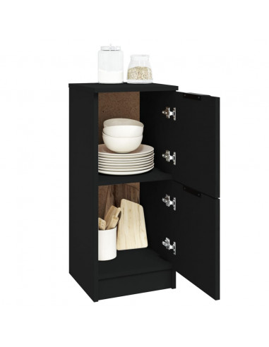 Credenze 2 pz Nere 30x30x70 cm in Legno Multistrato