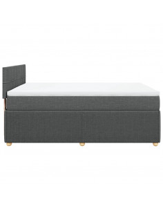 Giroletto a Molle con Materasso Grigio Scuro 160x200 cm Tessuto 2