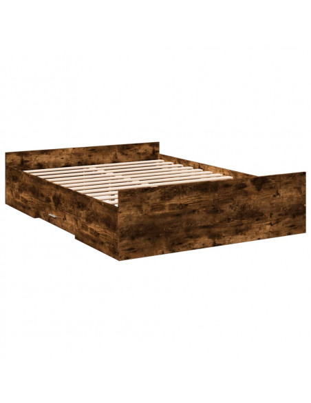 Giroletto con Cassetti Rovere Fumo 120x200 cm Legno Multistrato