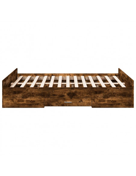 Giroletto con Cassetti Rovere Fumo 120x200 cm Legno Multistrato