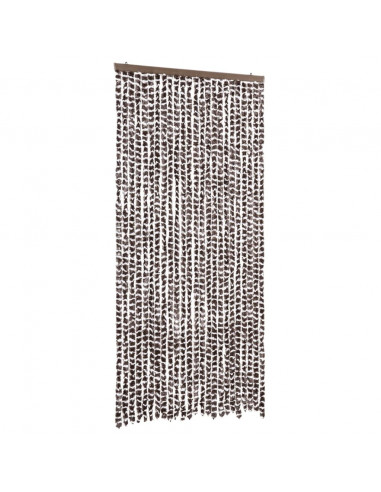 Zanzariera Marrone e Bianco 100x220 cm Ciniglia