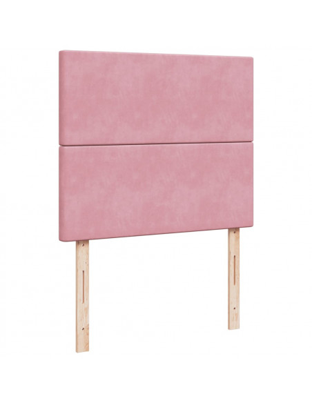 Giroletto a Molle con Materasso Rosa 120x200 cm in Velluto