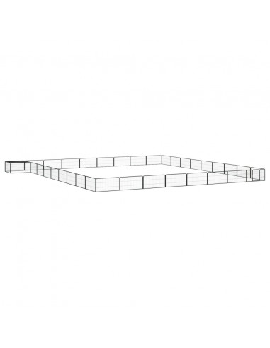 Box Cani 36 Pannelli Nero 100x50 cm Acciaio Verniciato Polvere