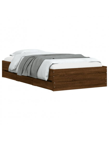 Giroletto Cassetti Rovere Marrone 90x200 cm Legno Multistrato