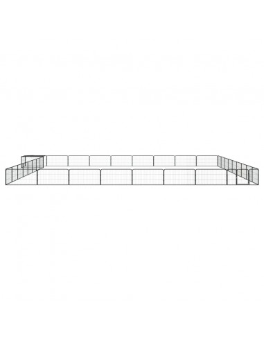 Box Cani 36 Pannelli Nero 100x50 cm Acciaio Verniciato Polvere