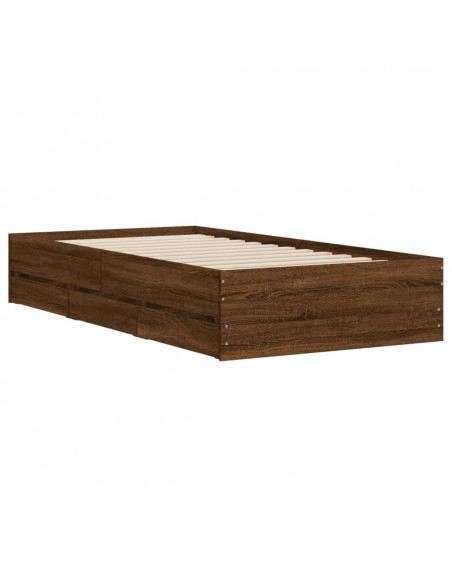 Giroletto Cassetti Rovere Marrone 90x200 cm Legno Multistrato