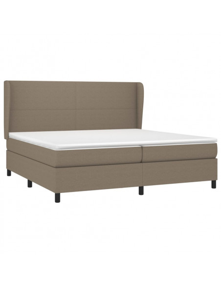 Giroletto a Molle con Materasso Tortora 200x200 cm in Tessuto