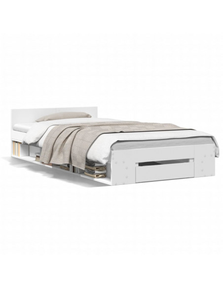 Giroletto con Cassetto Bianco 90x190 cm in Legno Multistrato