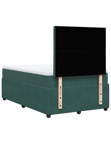Giroletto a Molle con Materasso Verde Scuro 120x200 cm Velluto