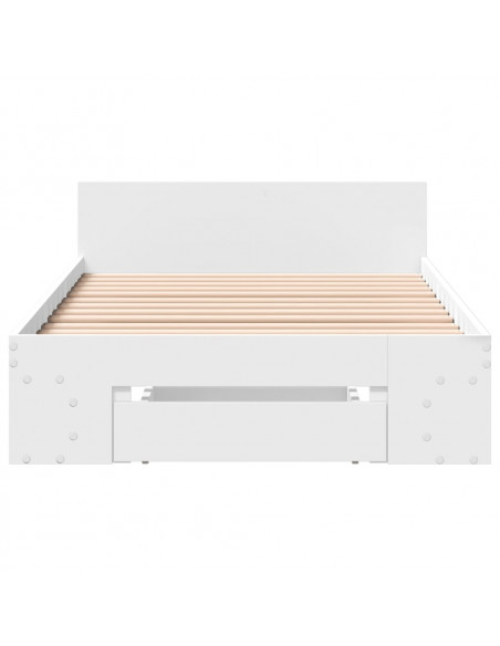 Giroletto con Cassetto Bianco 90x190 cm in Legno Multistrato