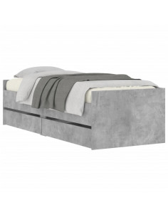 Giroletto con Cassetti Grigio Cemento 90x200 cm 2