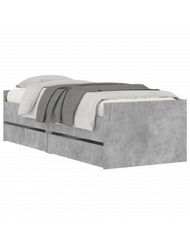 Giroletto con Cassetti Grigio Cemento 90x200 cm