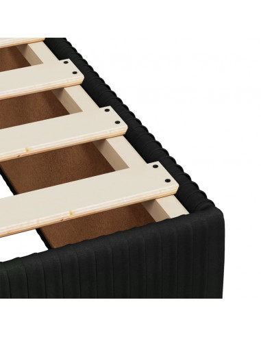 Giroletto a Molle con Materasso Nero 140x190 cm in Velluto