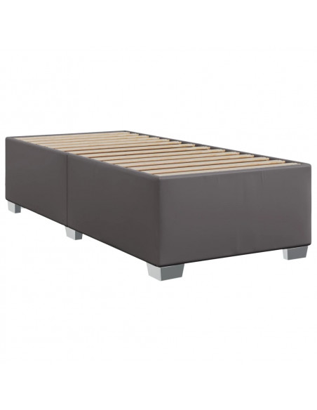 Giroletto a Molle con Materasso Grgio 80x200 cm in Similpelle