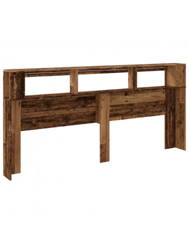 Testiera LED Legno Antico 220x18,5x103,5 cm Legno Multistrato