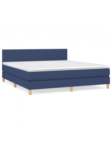 Giroletto a Molle con Materasso Blu 180x200 cm in Tessuto