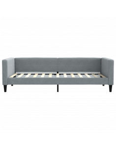 Divano Letto Estraibile Cassetti Grigio Chiaro 90x200cm Tessuto 2
