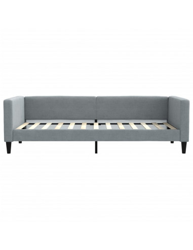 Divano Letto Estraibile Cassetti Grigio Chiaro 90x200cm Tessuto