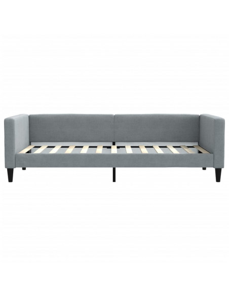 Divano Letto Estraibile Cassetti Grigio Chiaro 90x200cm Tessuto