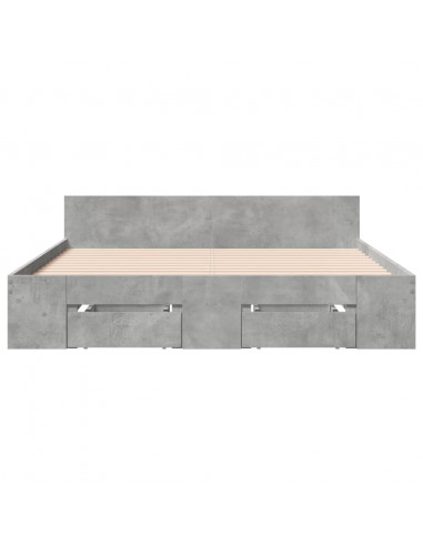 Giroletto Cassetti Grigio Cemento 135x190 cm Legno Multistrato