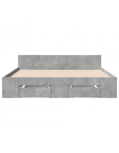 Giroletto Cassetti Grigio Cemento 135x190 cm Legno Multistrato