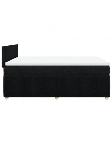 Giroletto a Molle con Materasso Nero 140x190 cm in Tessuto