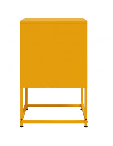 Comodini 2 pz Giallo Senape 36x39x60,5 cm in Acciaio