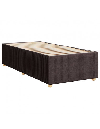 Giroletto a Molle con Materasso Marrone Scuro 80x200 cm Tessuto
