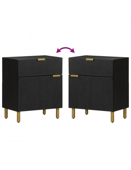 Comodino Nero 50x33x60 cm in Legno Multistrato