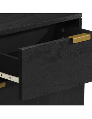 Comodino Nero 50x33x60 cm in Legno Multistrato