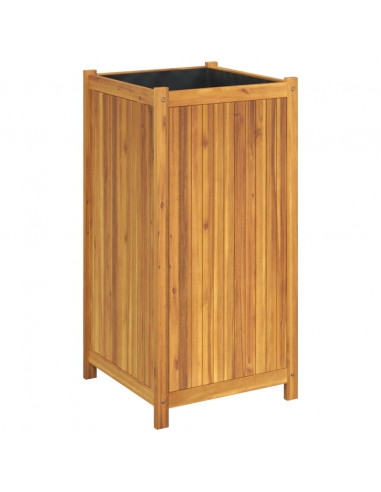 Fioriera Giardino con Rivestimento 50x50x100 cm Massello Acacia