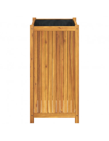 Fioriera Giardino con Rivestimento 50x50x100 cm Massello Acacia