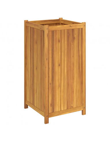 Fioriera Giardino con Rivestimento 50x50x100 cm Massello Acacia