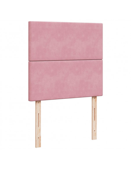 Giroletto a Molle con Materasso Rosa 90x200 cm in Velluto