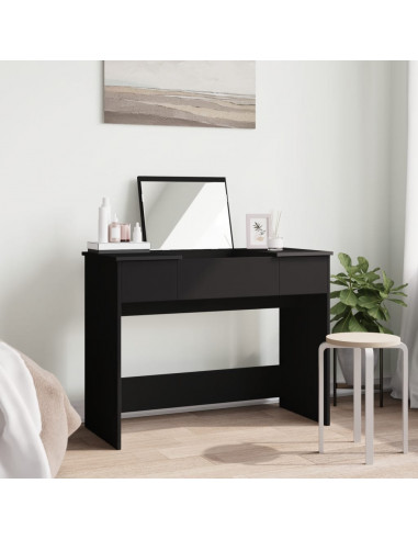 Toeletta con Specchio Nero 100x45x76 cm