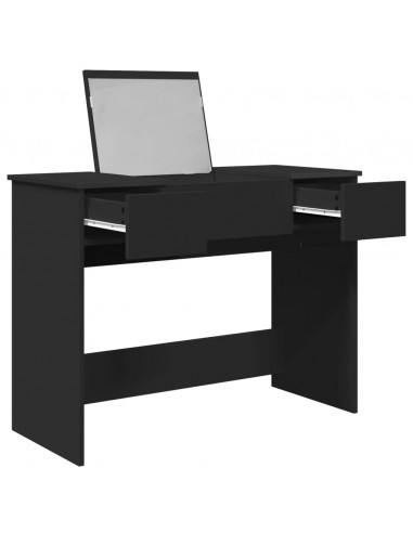 Toeletta con Specchio Nero 100x45x76 cm