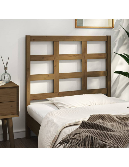 Testiera per Letto Marrone Miele 95,5x4x100 cm in Pino Massello