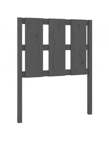 Testiera per Letto Grigia 80,5x4x100 cm Legno Massello di Pino