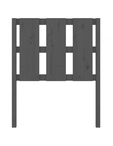 Testiera per Letto Grigia 80,5x4x100 cm Legno Massello di Pino