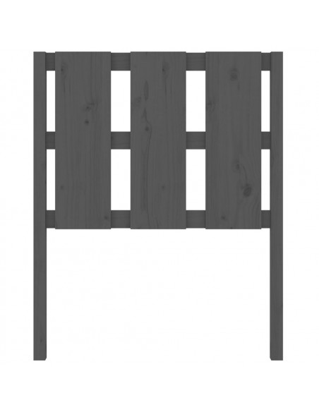 Testiera per Letto Grigia 80,5x4x100 cm Legno Massello di Pino