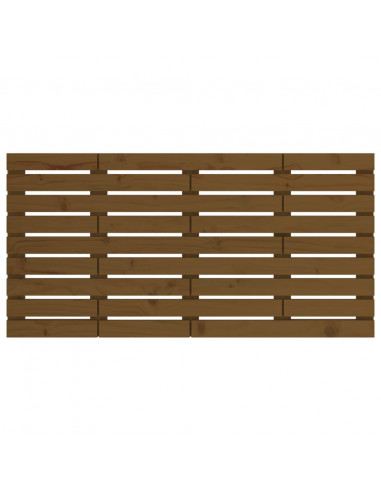 Testiera da Parete Miele 126x3x63 cm in Legno Massello di Pino