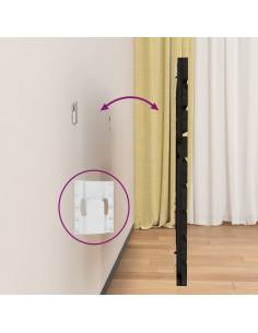 Testiera da Parete Nera 166x3x63 cm in Legno Massello di Pino