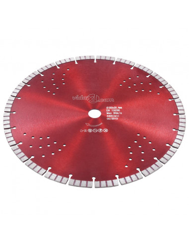 Disco da Taglio Diamantato con Turbo e Fori in Acciaio 350 mm