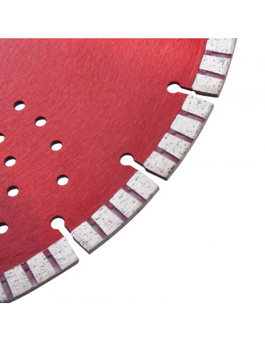 Disco da Taglio Diamantato con Turbo e Fori in Acciaio 350 mm
